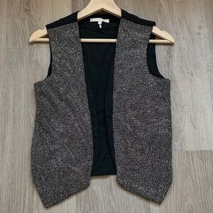 Maje Black and Silver Textured Vest